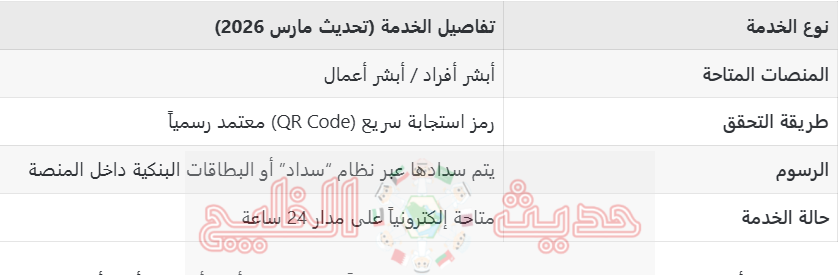 استخراج تقرير بيانات المركبة عبر منصة أبشر 2026