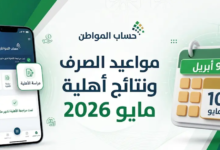 موعد صرف حساب المواطن لشهر أبريل