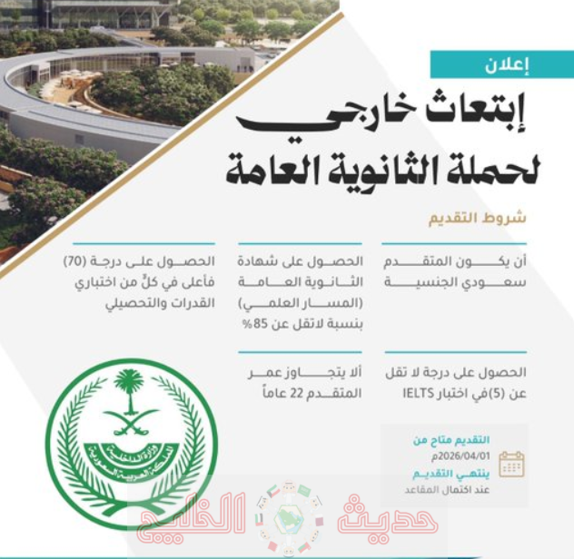 شروط التقديم في ابتعاث وزارة الداخلية 1447 2026