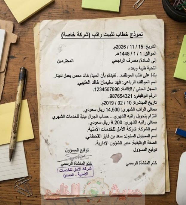خطاب تثبيت راتب