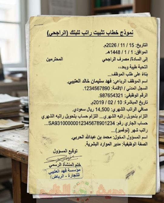 خطاب تثبيت راتب