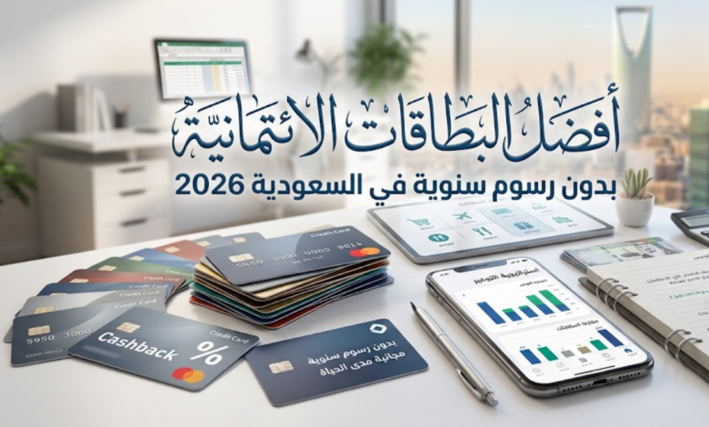 البطاقات الائتمانية بدون رسوم سنوية في السعودية